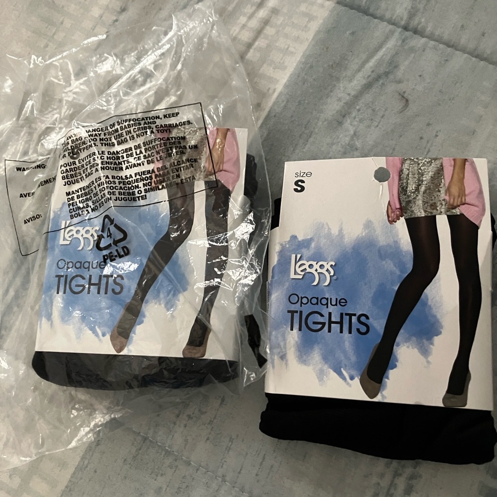 💗5/$25!💗 VTG NEW Leggs Opaque Tights Small Black